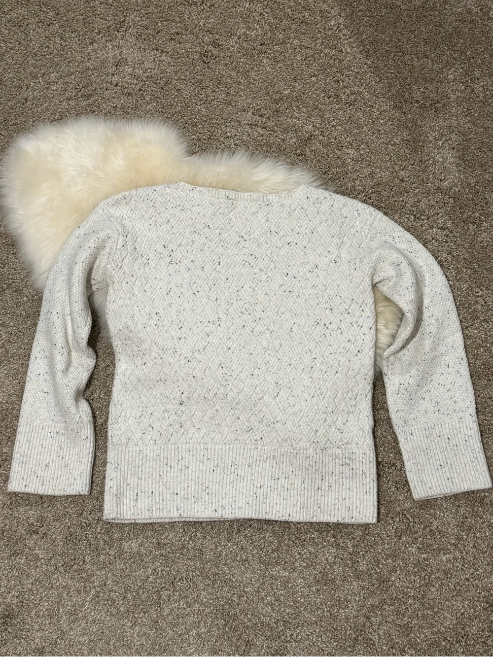 Ann Taylor Women’s Cream Speckled Knit Sweater Size XS